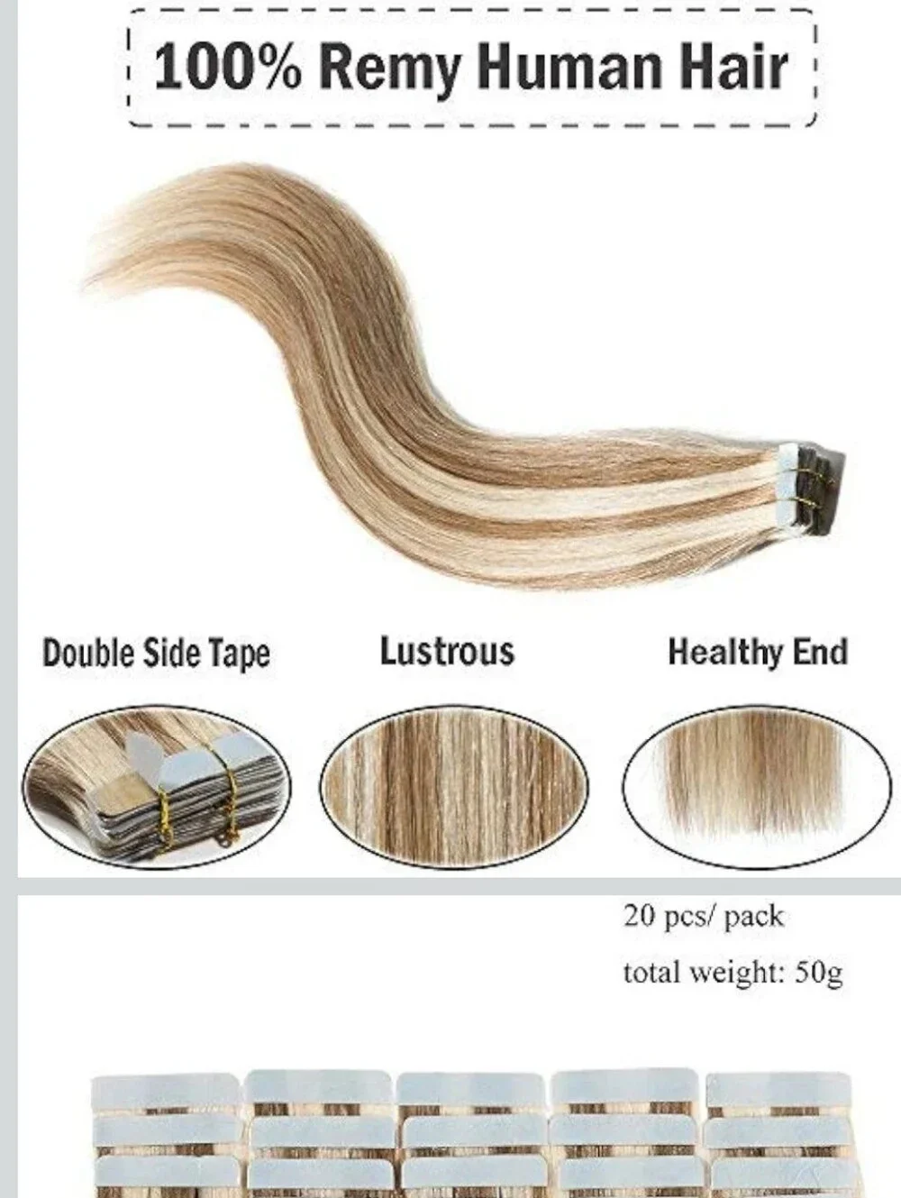 Blonde Tape-In Remy Human Hair Extensions – Natural Blonde